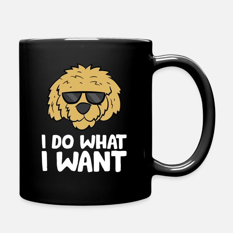 Lustiger Doodle-Hundehalter Ich mache, was ich - Tasse einfarbig - Schwarz