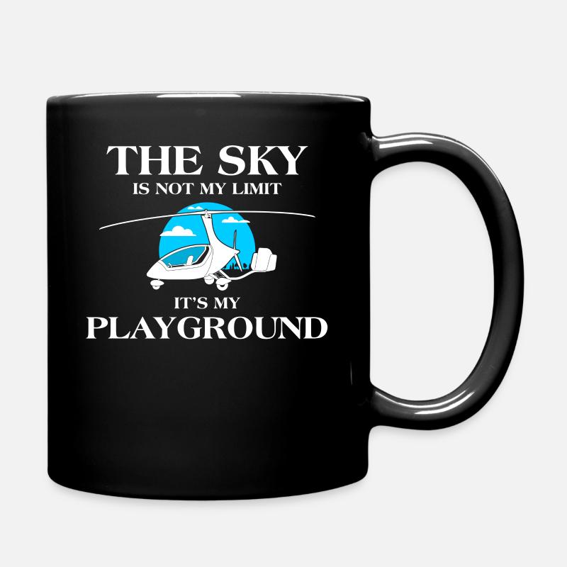The Sky Is Not My Limit Gyroplane Aviation - Full Colour Mug - black