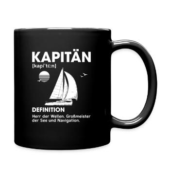 Kapitän Definition Herr der Wellen Großmeister See - Tasse einfarbig - Schwarz - Rechts