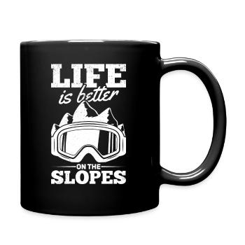 Skifahrer Ski Fahren Life Is Better On The Slopes - Tasse einfarbig - Schwarz - Rechts
