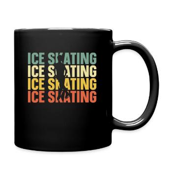 Eislaufen Eisläufer Eisschnelllauf Wintersport - Tasse einfarbig - Schwarz - Rechts