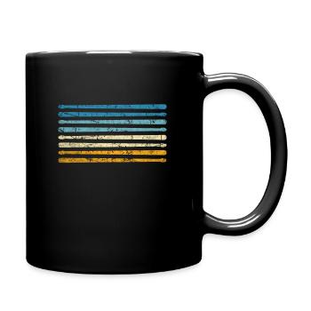 Retro Perkussion Musik Schlagzeuger - Tasse einfarbig - Schwarz - Rechts