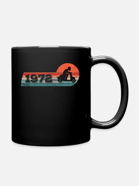 Motorroller Moped Jahrgang 1972 Geburtstag - Tasse einfarbig - Schwarz