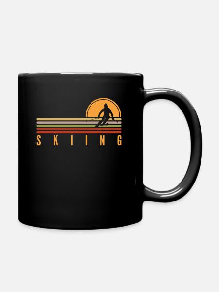 Ski Skiing Skifahrer Skisport Langlauf Biathlon - Tasse einfarbig - Schwarz