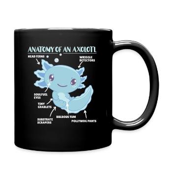 Axolotl Explanation Anatomy of an Axolotl - Full Colour Mug - black - Right