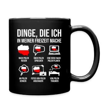 Polen Spruch Herimatland für polnische Freunde - Tasse einfarbig - Schwarz - Rechts