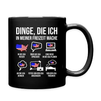 USA Urlaub Amerika Fan Reise USA - Tasse einfarbig - Schwarz - Rechts