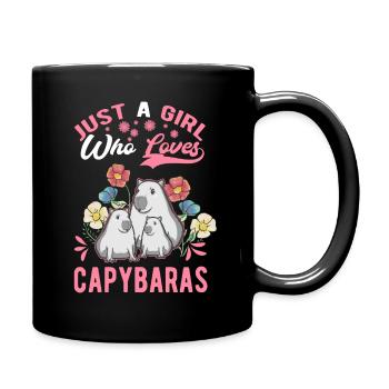 Just a girl who loves capybaras capybara - Full Colour Mug - black - Right
