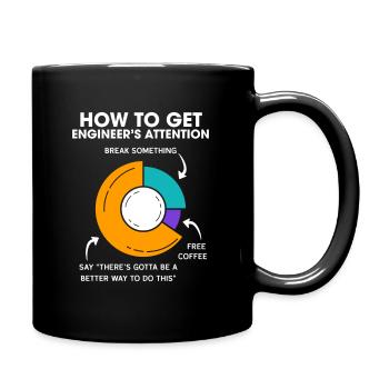 How To Get Engineers Attention Engineering - Full Colour Mug - black - Right