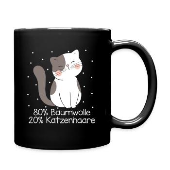 Katzen Katzenhaare Katzenbesitzer Katzenliebhaber - Tasse einfarbig - Schwarz - Rechts