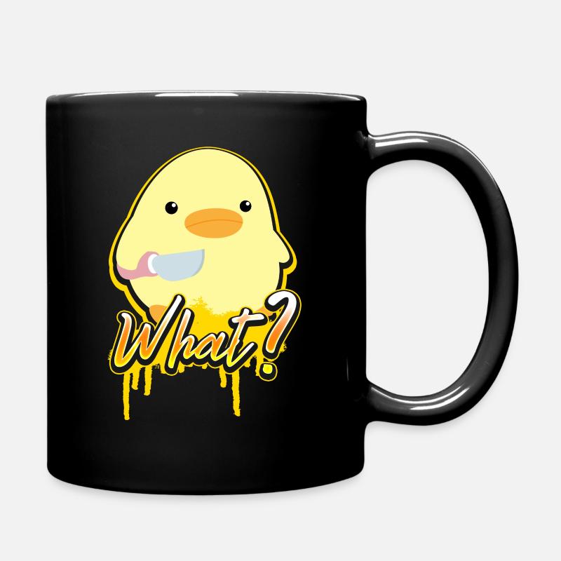 What Ente Mit Messer Duck with Knife Meme Graffiti - Tasse einfarbig - Schwarz