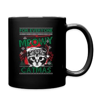 Cat Kitten Ugly Christmas Sweater Gift - Full Colour Mug - black - Right