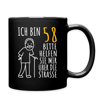 58 Geburtstag 58er 58ter Ich bin 58 Jahre alt Mann - Tasse einfarbig - Schwarz - Rechts