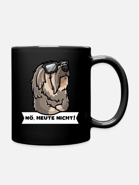 Sturer Havaneser Hund Bichón Habanero Bichon - Tasse einfarbig - Schwarz