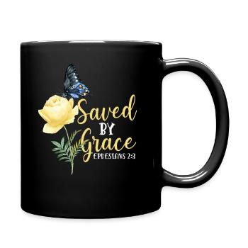 Christian Bible Verse Butterfly - Tasse einfarbig - Schwarz - Rechts