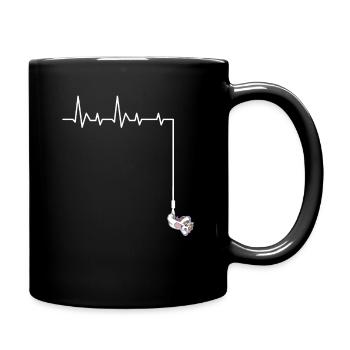 Bungee Jumping Herzschlag Einhorn Bungee Jumpers - Tasse einfarbig - Schwarz - Rechts