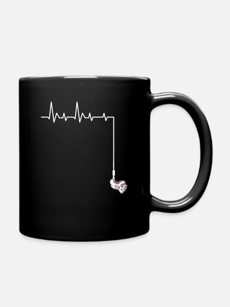 Saut à l’élastique Heartbeat Licorne Sauteurs à l’élastique - Mug uni - noir