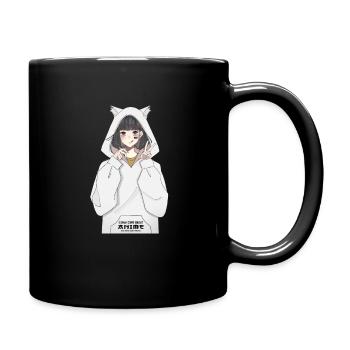 Anime Girl I Only Care About Anime - Tasse einfarbig - Schwarz - Rechts