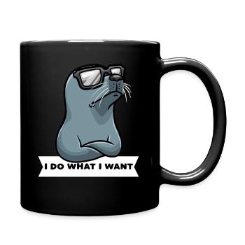 Stubborn Seal Dog Seal Seal - Full Colour Mug - black - Right