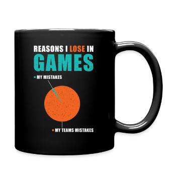 Gamer lustiger Spruch - Tasse einfarbig - Schwarz - Rechts