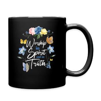 Christian Bible Verse Butterfly - Tasse einfarbig - Schwarz - Rechts