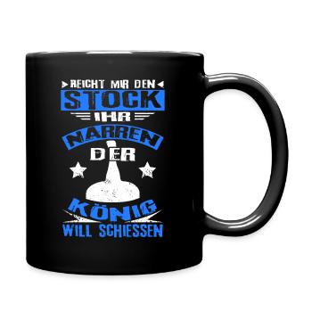 Eisstockschießen - Tasse einfarbig - Schwarz - Rechts