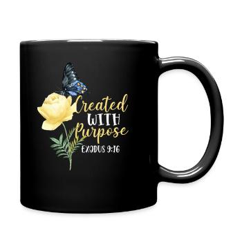Christian Bible Verse Butterfly - Tasse einfarbig - Schwarz - Rechts