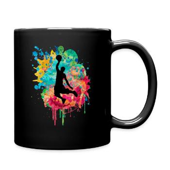 Basketball Spieler - Tasse einfarbig - Schwarz - Rechts