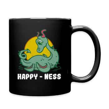 Happy - Ness - Loch Ness Nessie Monster - Full Colour Mug - black - Right