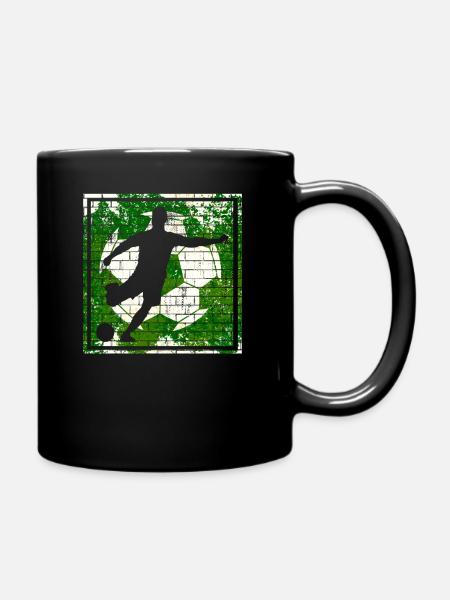 Fußball Fußballer Silhouette - Tasse einfarbig - Schwarz