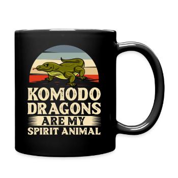 Komodowaran Komododrache Waran Echse Indonesische - Tasse einfarbig - Schwarz - Rechts