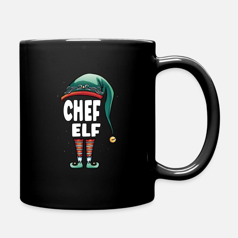 Chef Elf Partner Look Familie Outfit - Tasse einfarbig - Schwarz