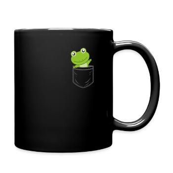 Grenouille dans la poche de poitrine drôles de grenouilles - Mug uni - noir - Droite