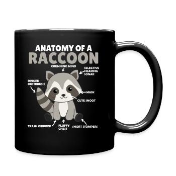 süßer Waschbär Erklärung Anatomy of a raccoon - Tasse einfarbig - Schwarz - Rechts