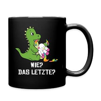 Drachen Wie Das Letzte Drache frisst Einhorn - Tasse einfarbig - Schwarz - Rechts