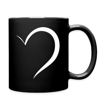 Half White Heart - Full Colour Mug - black - Right