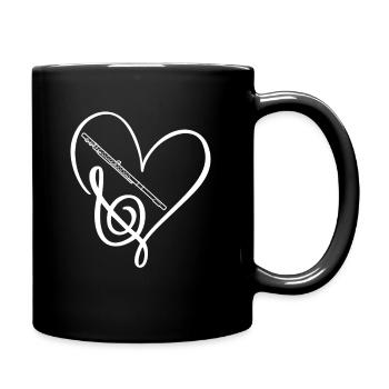 Love Clef Flutes Player Flute - Full Colour Mug - black - Right