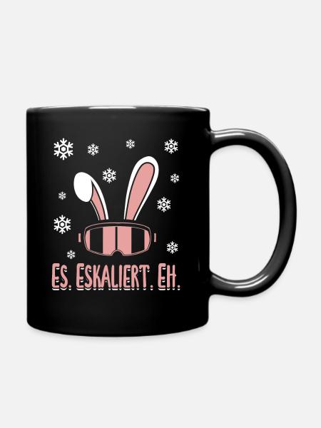 Skifahrer Es Eskaliert Eh Party Skifahren Skiing - Tasse einfarbig - Schwarz