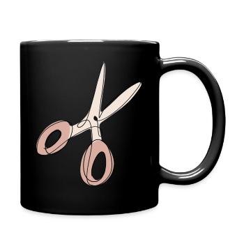 Scissors Cut Line - Full Colour Mug - black - Right