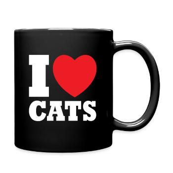 Cat Love - Tasse einfarbig - Schwarz - Rechts
