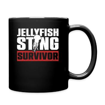 Jellyfish Sting Survivor - Qualle Medusa - Tasse einfarbig - Schwarz - Rechts