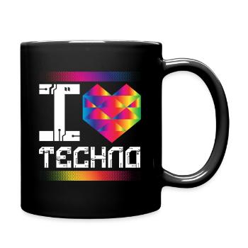 J’aime la musique techno Raver - Mug uni - noir - Droite
