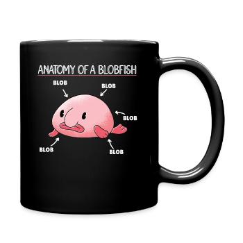 Blobfish Explanation Anatomy of an Blobfish - Full Colour Mug - black - Right