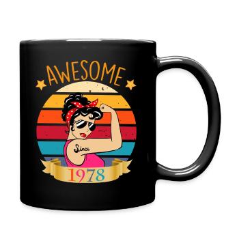 Extraordinary Woman Mom or Best Friend 1978 - Full Colour Mug - black - Right