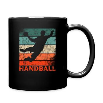 Handball Sprungwurf Handballspieler und Handballer - Tasse einfarbig - Schwarz - Rechts