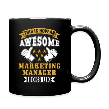 Marketing Manager Geschenk - Tasse einfarbig - Schwarz - Rechts