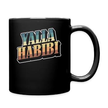 Yalla Habibi Arabic Arabic Sweetheart Muslim - Full Colour Mug - black - Right