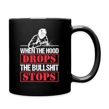 Funny Welder Wenn die Haube fällt, hört der BS auf - Tasse einfarbig - Schwarz - Rechts