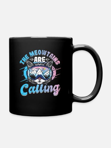 Les Meowtains appellent des lunettes de ski - Mug uni - noir