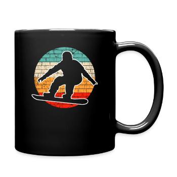 Snowboarding Retro - Tasse einfarbig - Schwarz - Rechts